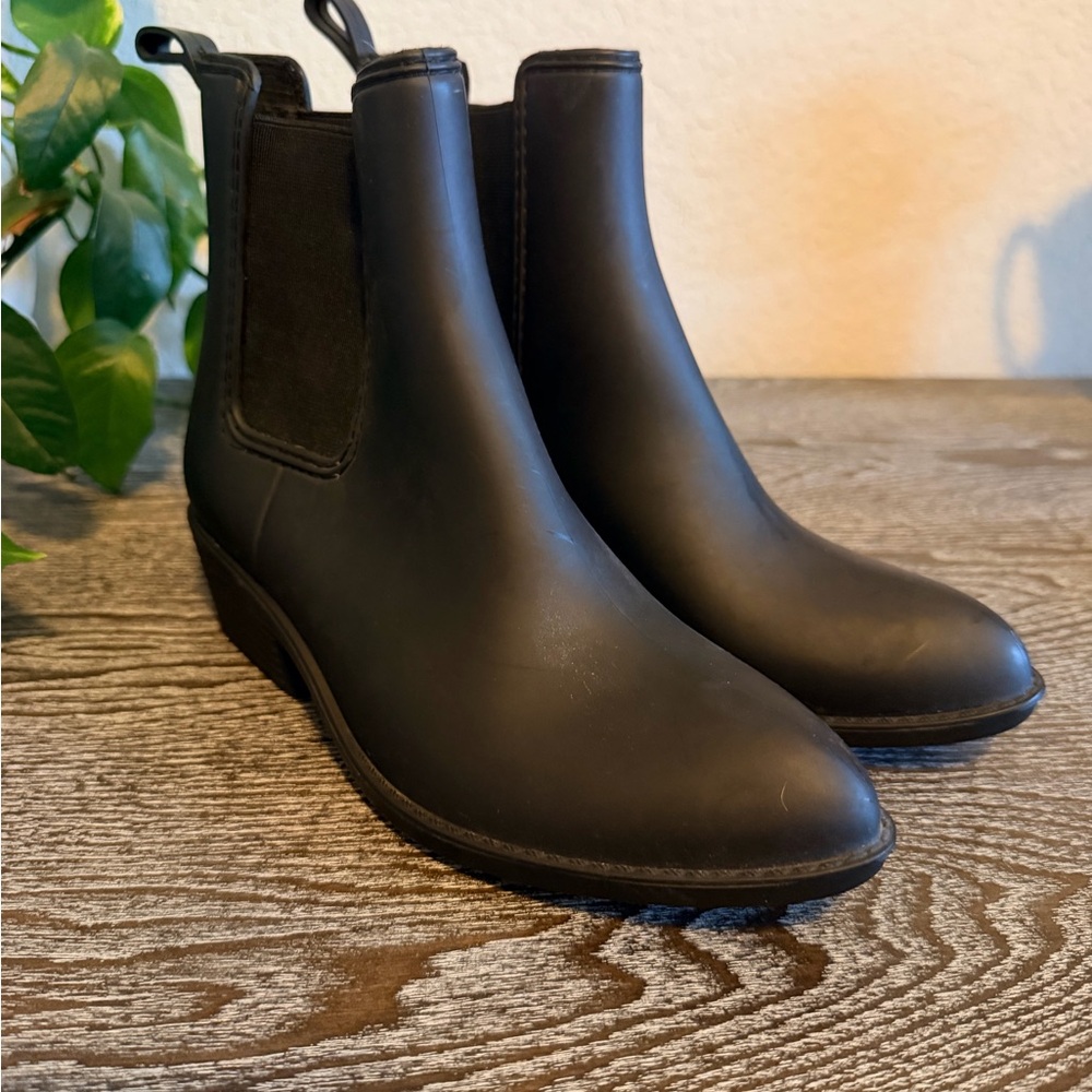 Jeffrey Campbell Black Chelsea Rain Boots